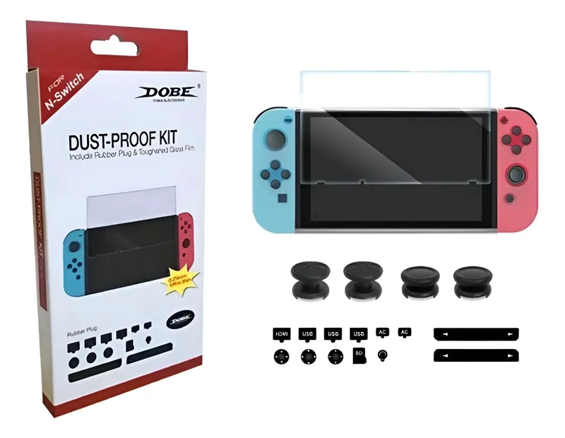 KIT PROTECTOR COMPLETO PARA CONSOLA N-SWITCH CON LAMINA Y GOMA - 1