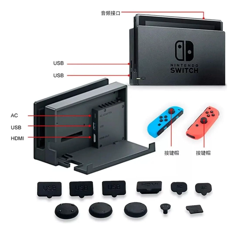 KIT PROTECTOR COMPLETO PARA CONSOLA N-SWITCH CON LAMINA Y GOMA - 5