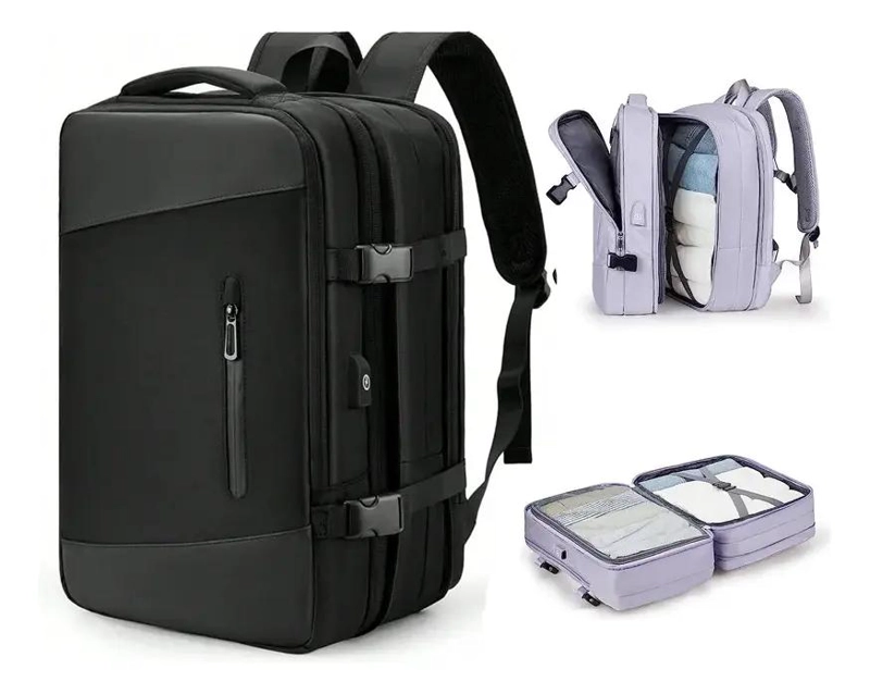 MOCHILA IMPERMEABLE EXPANDIBLE PARA LAPTOP Y VIAJE - 2