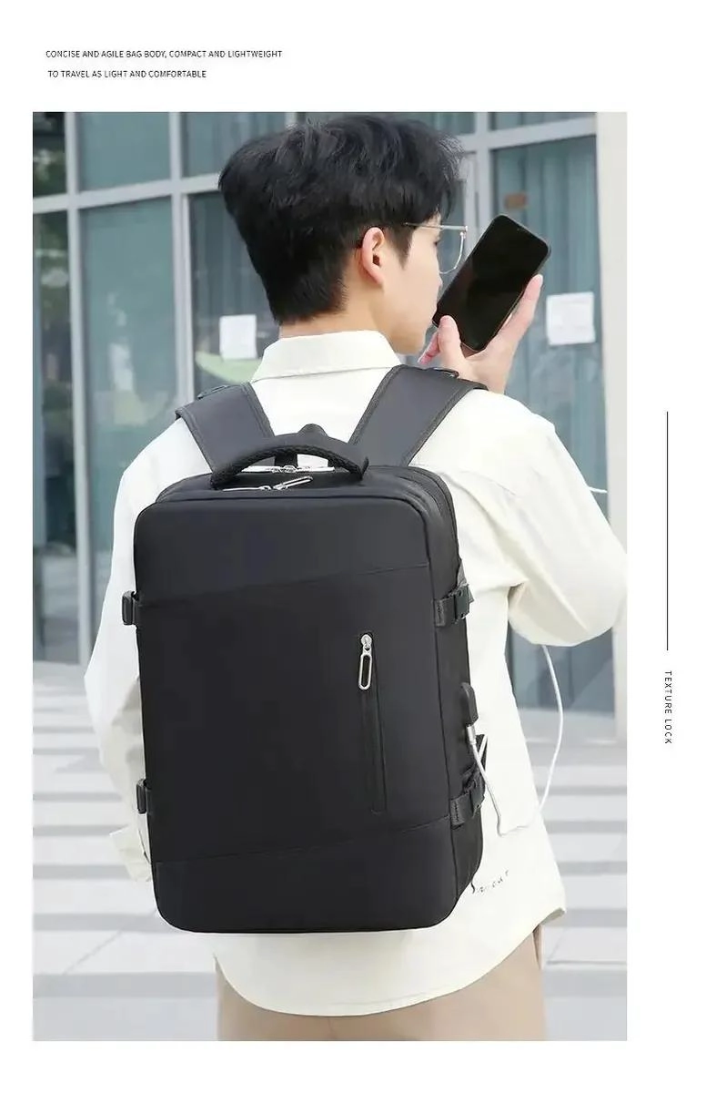 MOCHILA IMPERMEABLE EXPANDIBLE PARA LAPTOP Y VIAJE - 4