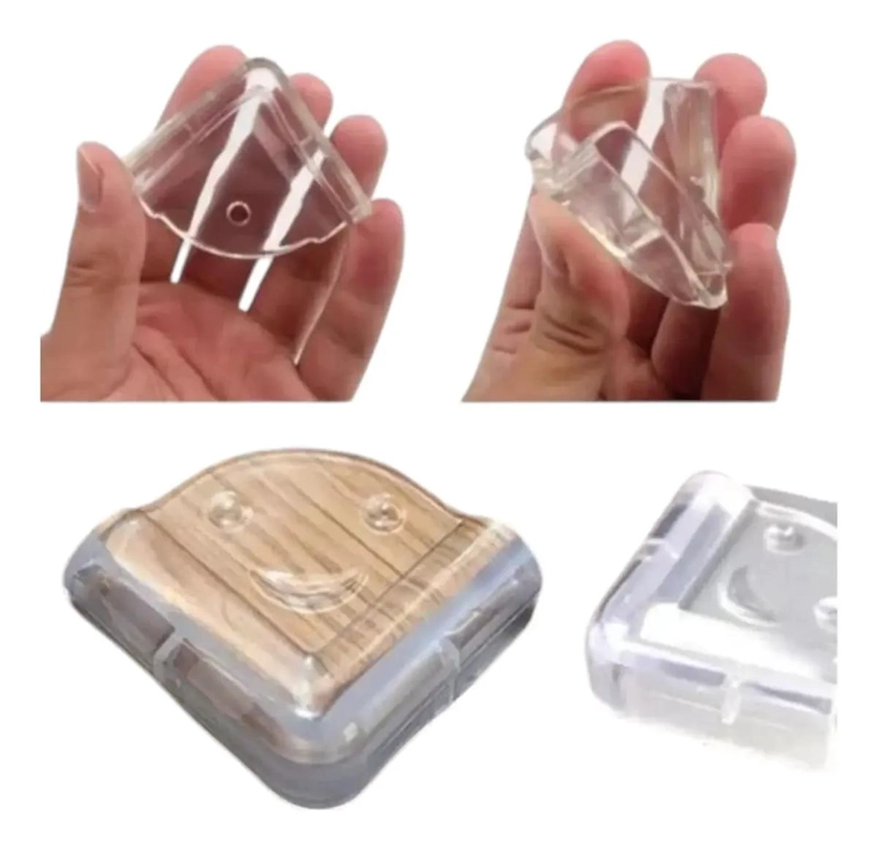 PACK 12 PROTECTORES DE ESQUINA SILICONA TRANSPARENTE PARA MUEBLES - 7