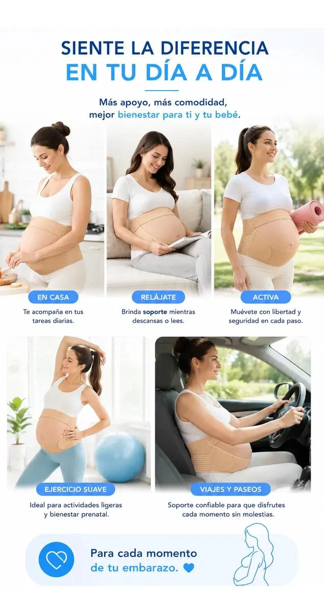 FAJA PRENATAL AJUSTABLE PARA SOPORTE LUMBAR Y ABDOMINAL - 2