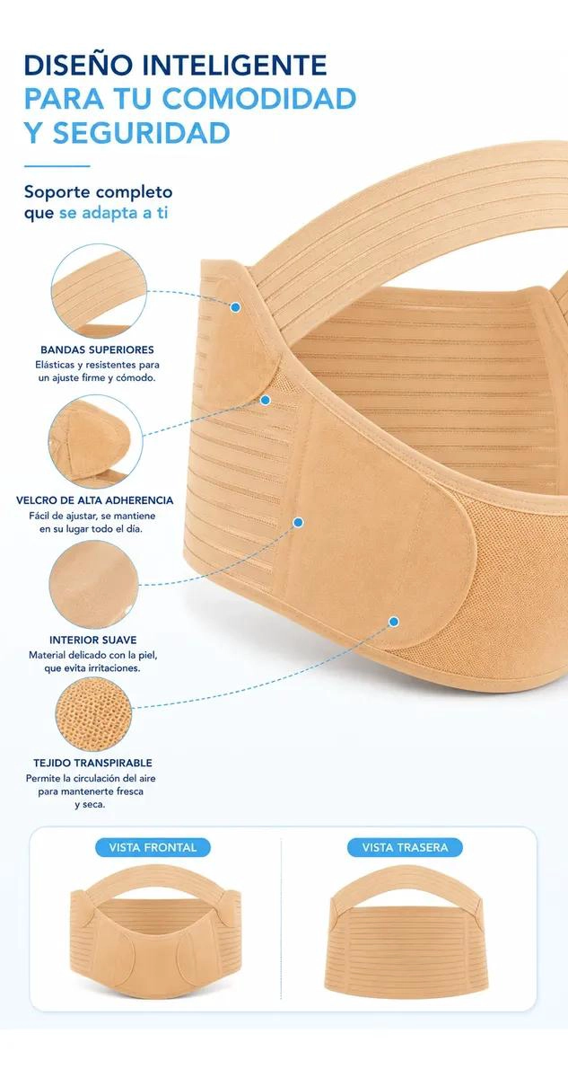 FAJA PRENATAL AJUSTABLE PARA SOPORTE LUMBAR Y ABDOMINAL - 5