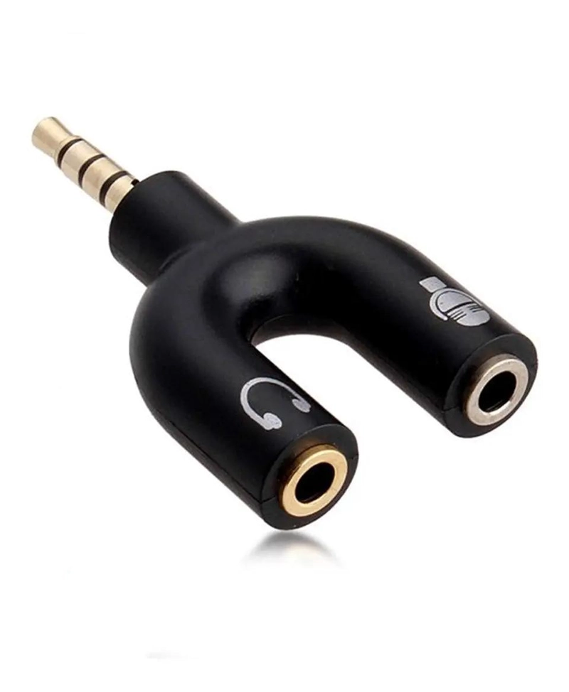 ADAPTADOR SEPARADOR DE SEÑAL PARA MICROFONO Y AUDIFONO TRRS - 2