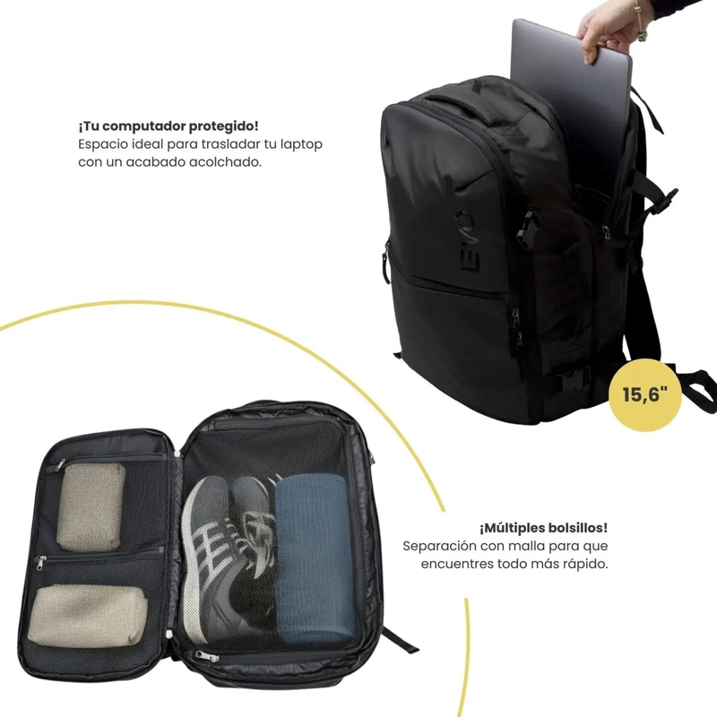 MOCHILA DE VIAJE IMPERMEABLE PARA NOTEBOOK 30L - 3