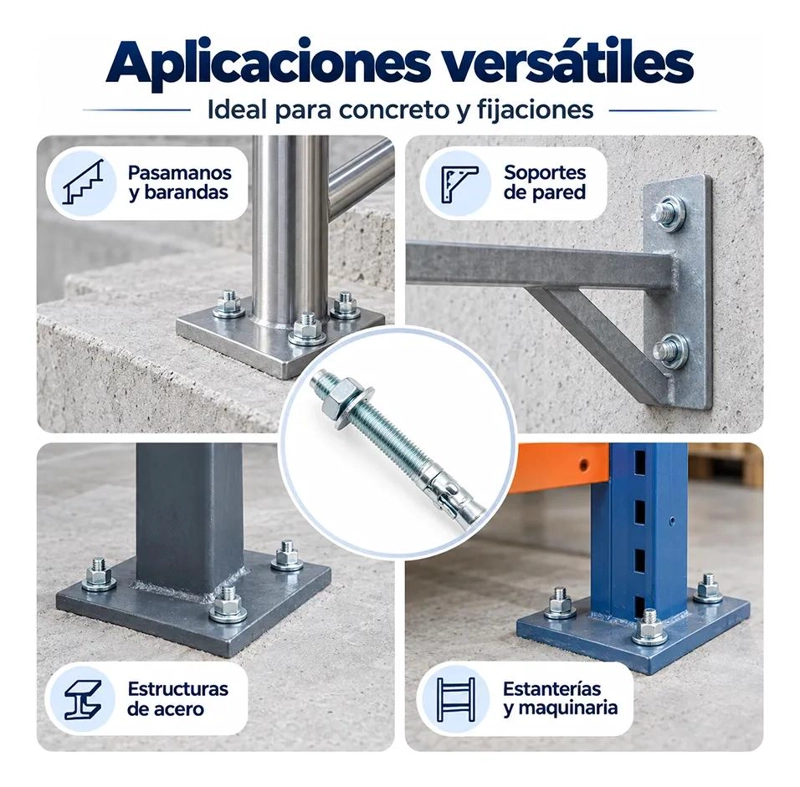 PERNOS DE ANCLAJE GALVANIZADOS PARA CONSTRUCCION 10 PCS - 3