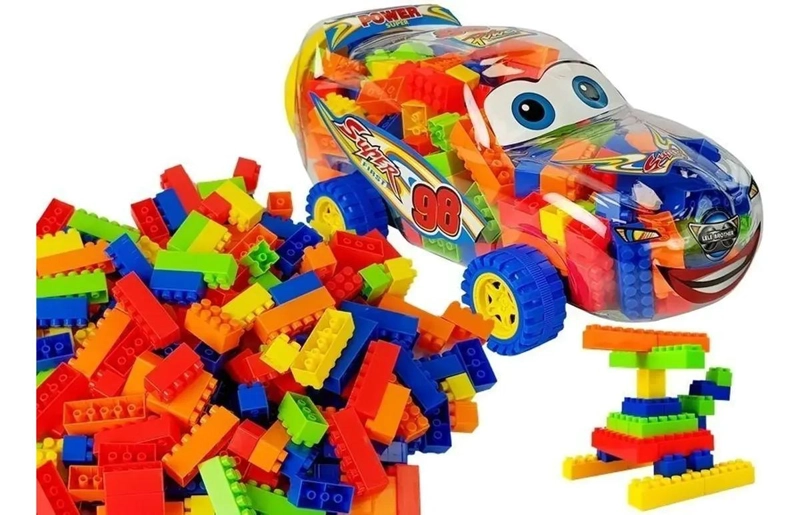 CARRO DE JUGUETE CON BLOQUES PARA ARMAR Y JUGAR - 4