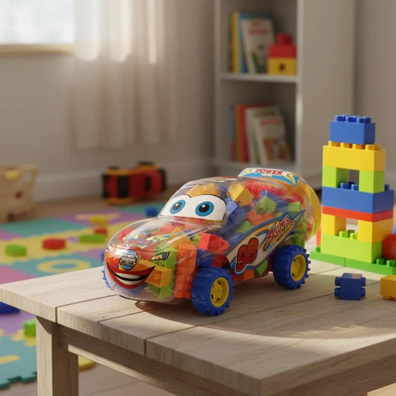 CARRO DE JUGUETE CON BLOQUES PARA ARMAR Y JUGAR - 5