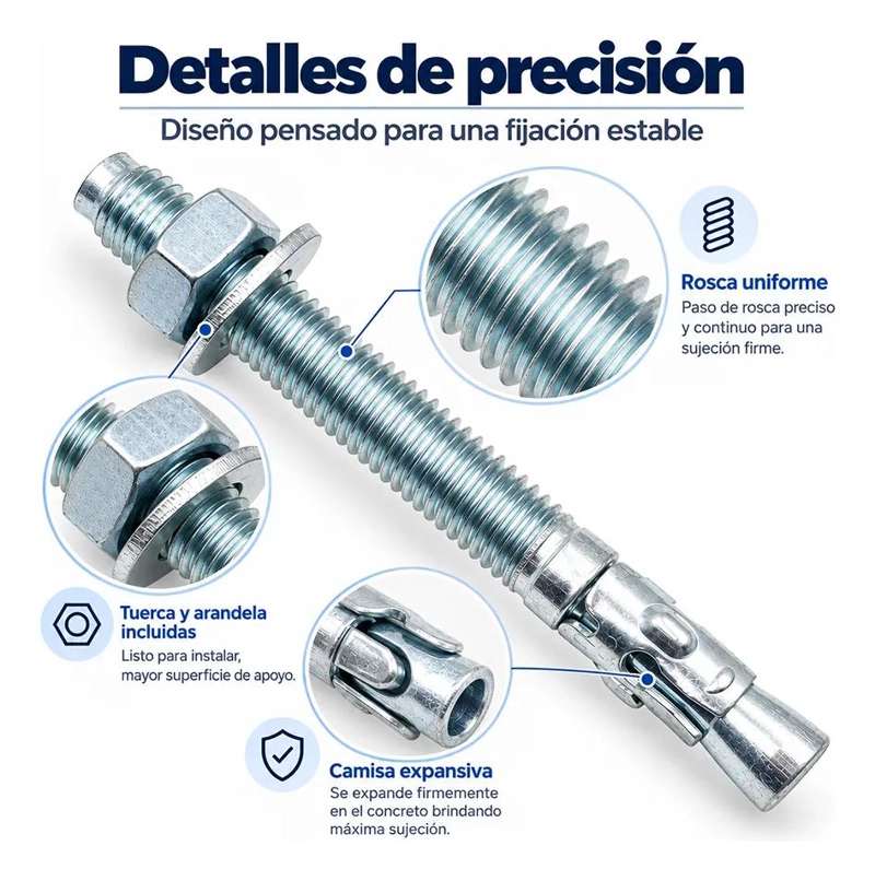 PERNOS DE ANCLAJE GALVANIZADOS PARA CONSTRUCCION PESADA - 5