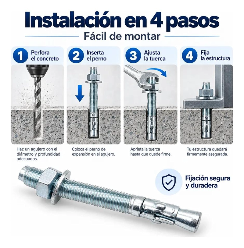 PERNOS DE ANCLAJE GALVANIZADOS PARA CONSTRUCCION PESADA - 8