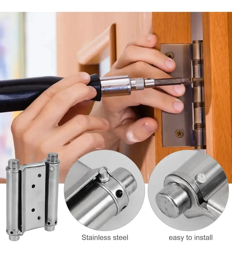 BISAGRA DOBLE ACCION VAIVE N 4 PULGADAS ACERO INOXIDABLE - 3