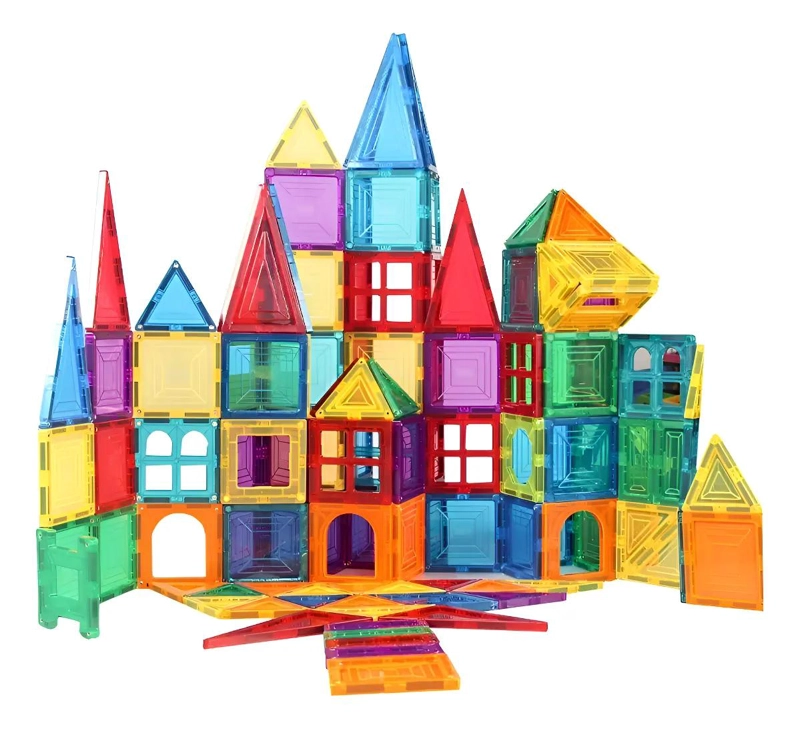 KIT DE 60 PIEZAS DE BLOQUES MAGNE TICOS PARA CONSTRUCCION CREATIVA - 1