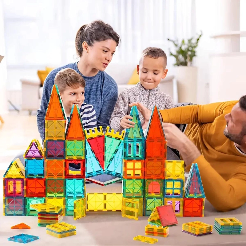 KIT DE 60 PIEZAS DE BLOQUES MAGNE TICOS PARA CONSTRUCCION CREATIVA - 6