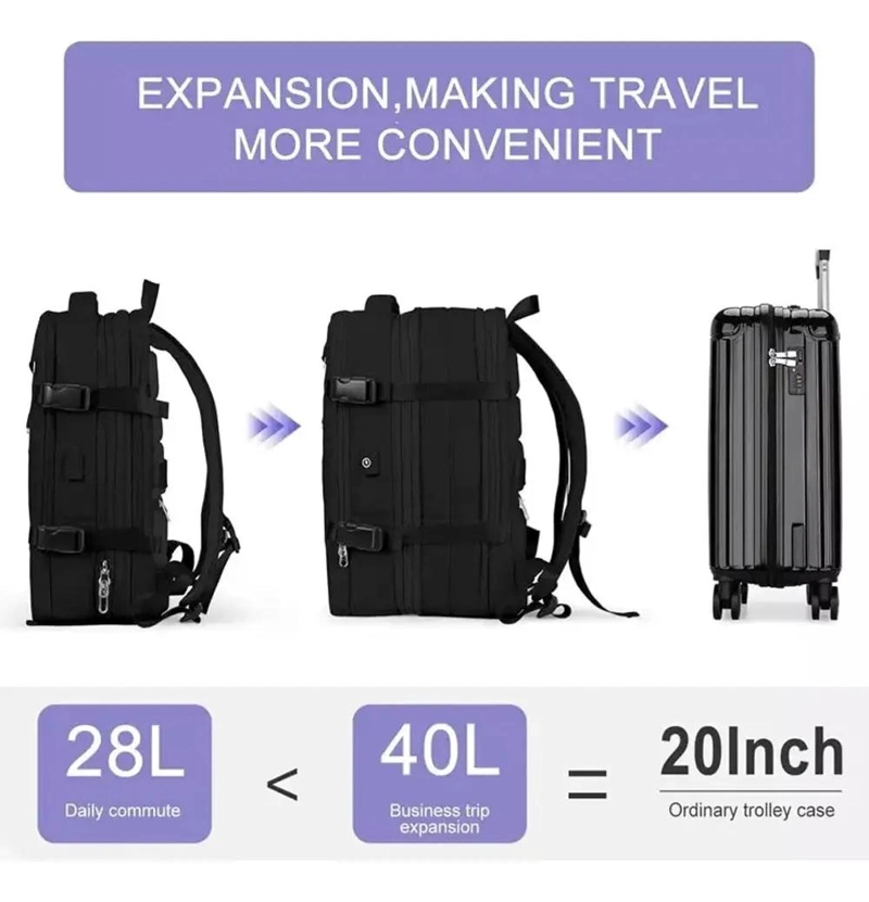 MOCHILA EXPANDIBLE IMPERMEABLE PARA VIAJES Y USO DIARIO - 6