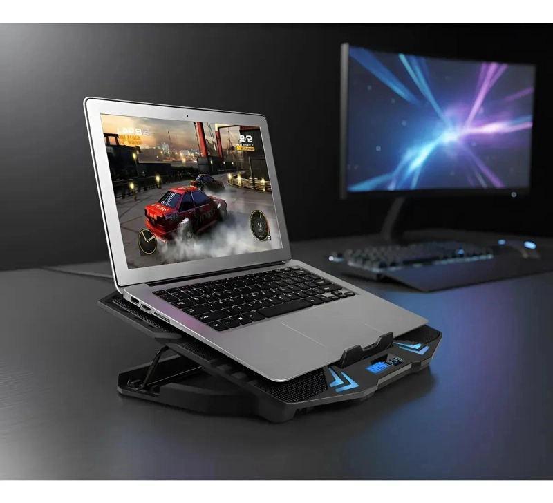 BASE REFRIGERANTE PARA NOTEBOOK DE 17' CON 5 VENTILADORES Y PANTALLA LCD - 3