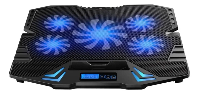 BASE REFRIGERANTE PARA NOTEBOOK DE 17' CON 5 VENTILADORES Y PANTALLA LCD - 4