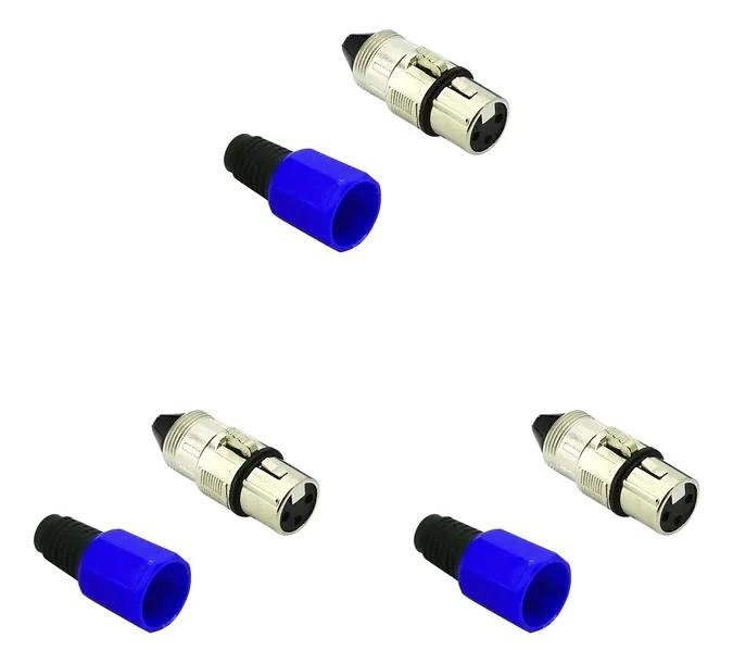 CONECTOR CANON HEMBRA DE 3 POLOS PARA MICROFONO - 3