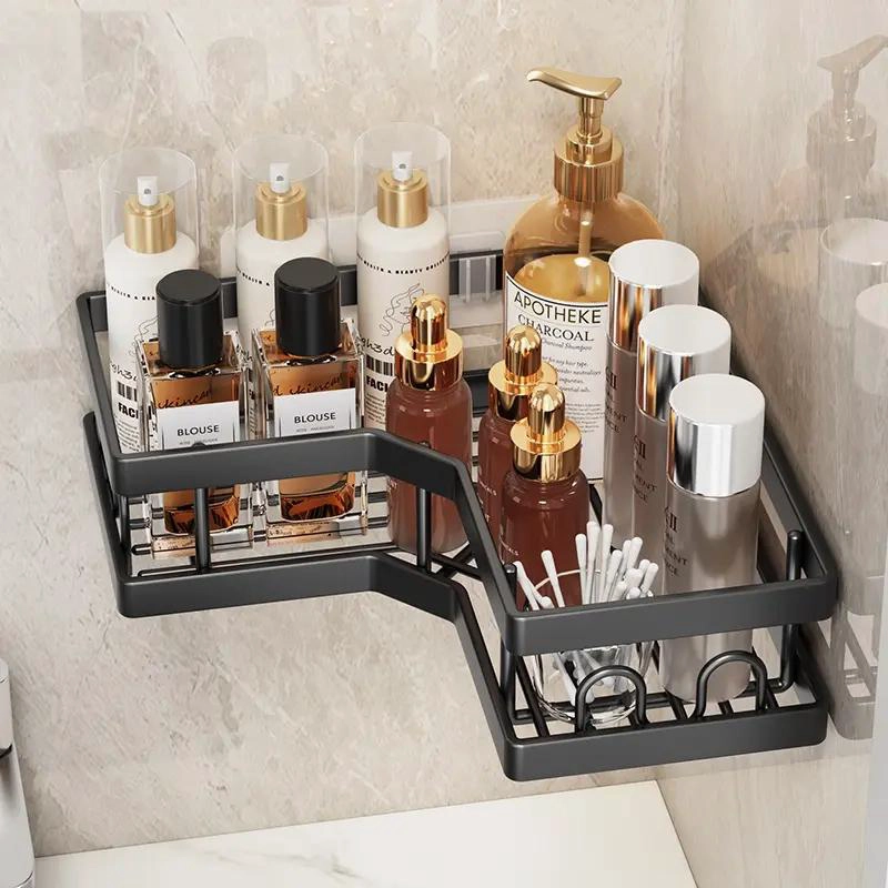 ORGANIZADOR DE PARED PARA DUCHA 5 PIEZAS COLOR NEGRO - 4