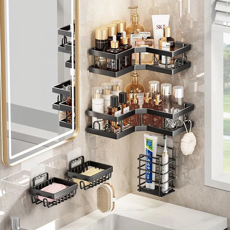 ORGANIZADOR DE PARED PARA DUCHA 5 PIEZAS COLOR NEGRO - 9