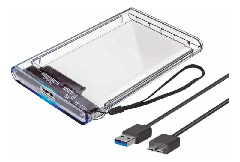 COFRE PARA DISCO DURO 2.5 USB 3.0 CON DISEÑO TRANSPARENTE - 1