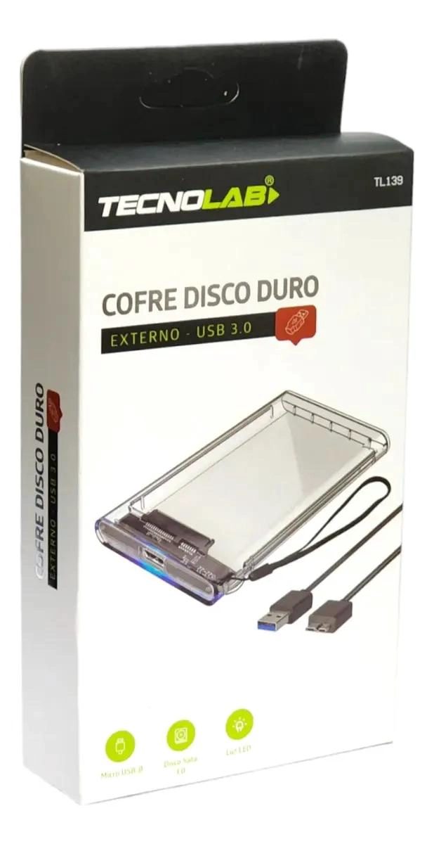 COFRE PARA DISCO DURO 2.5 USB 3.0 CON DISEÑO TRANSPARENTE - 3