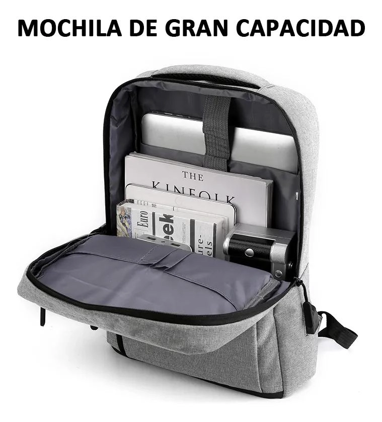 MOCHILA CASUAL UNISEX IMPERMEABLE PARA NOTEBOOK DE 15 PULGADAS - 4