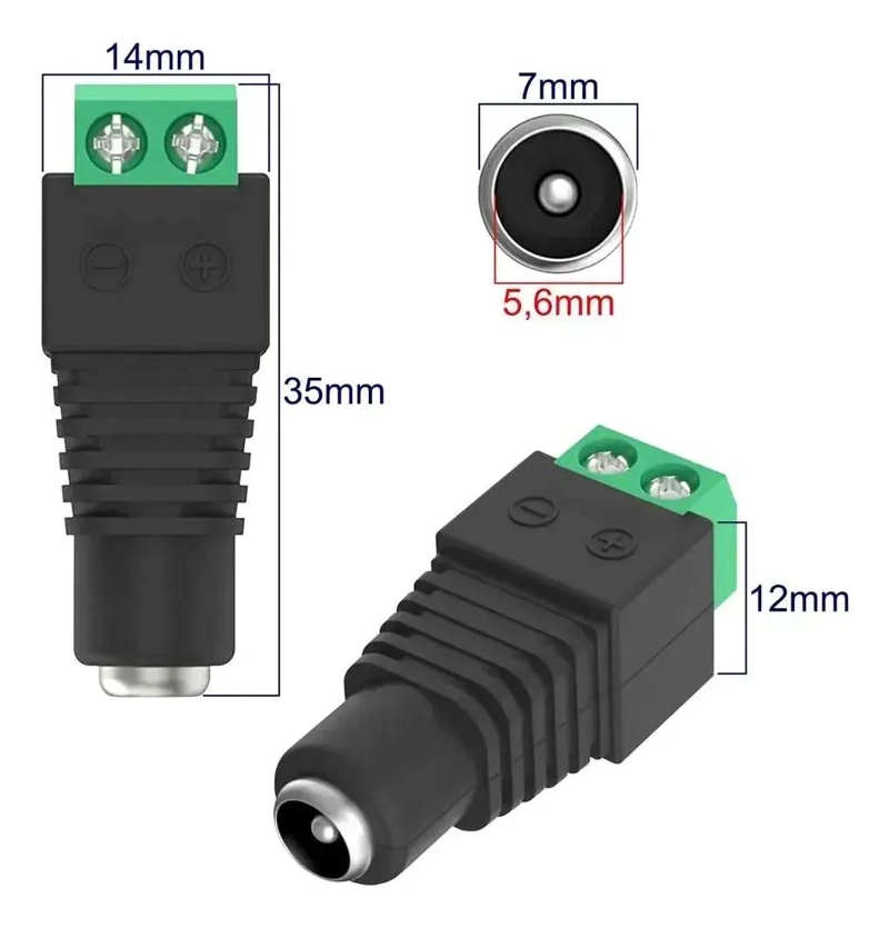 PACK DE 4 BALUNS DE VIDEO PARA CCTV Y CONECTORES DC - 7