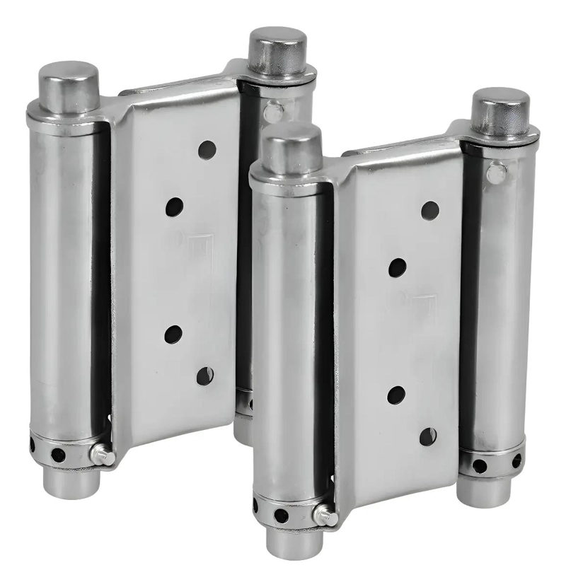 BISAGRA DOBLE ACCION DE ACERO INOXIDABLE SATINADO PARA PUERTAS - 1