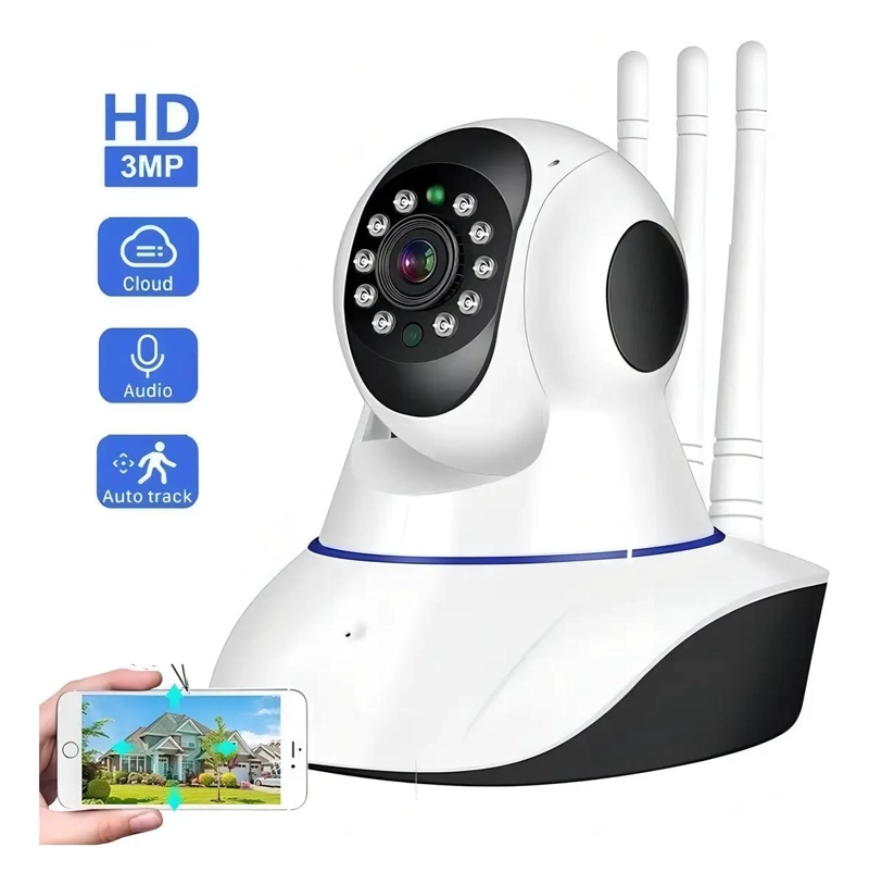 PACK DE 2 CAMARAS IP 360° HD 3MP WI-FI PARA INTERIOR - 1