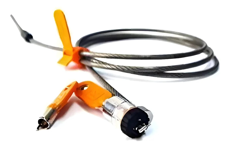 CANDADO DE SEGURIDAD PARA NOTEBOOK CON CABLE DE ACERO - 1
