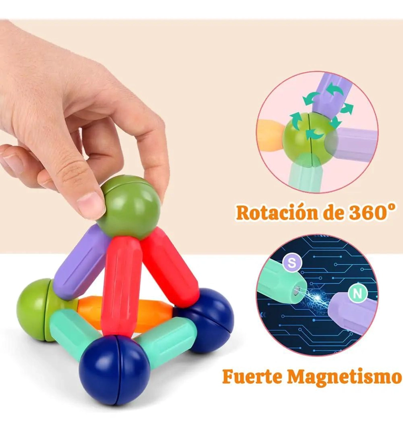 BLOQUES MAGNE TICOS DE CONSTRUCCION PARA NIÑOS 36 PIEZAS - 4