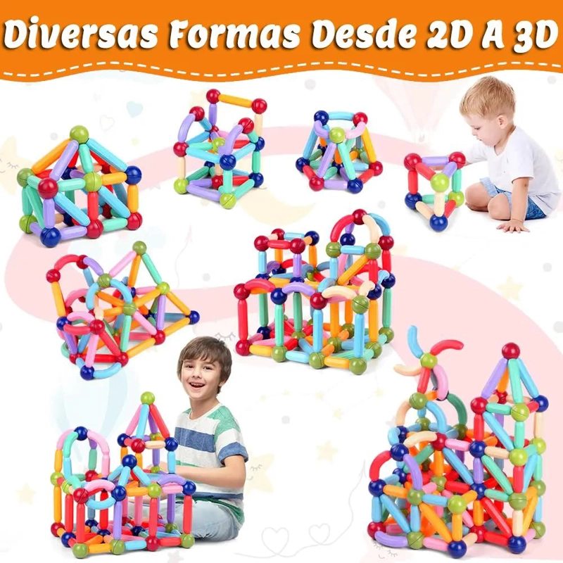BLOQUES MAGNE TICOS DE CONSTRUCCION PARA NIÑOS 36 PIEZAS - 6