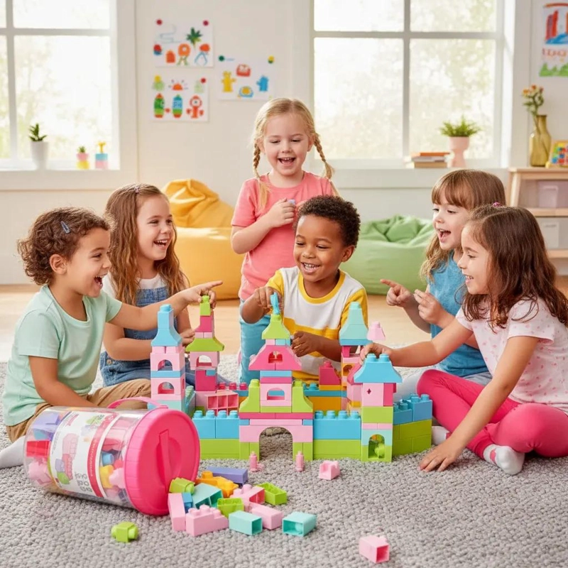 SET DE 55 BLOQUES DE CONSTRUCCION DIDACTICOS PARA NIÑOS - 4