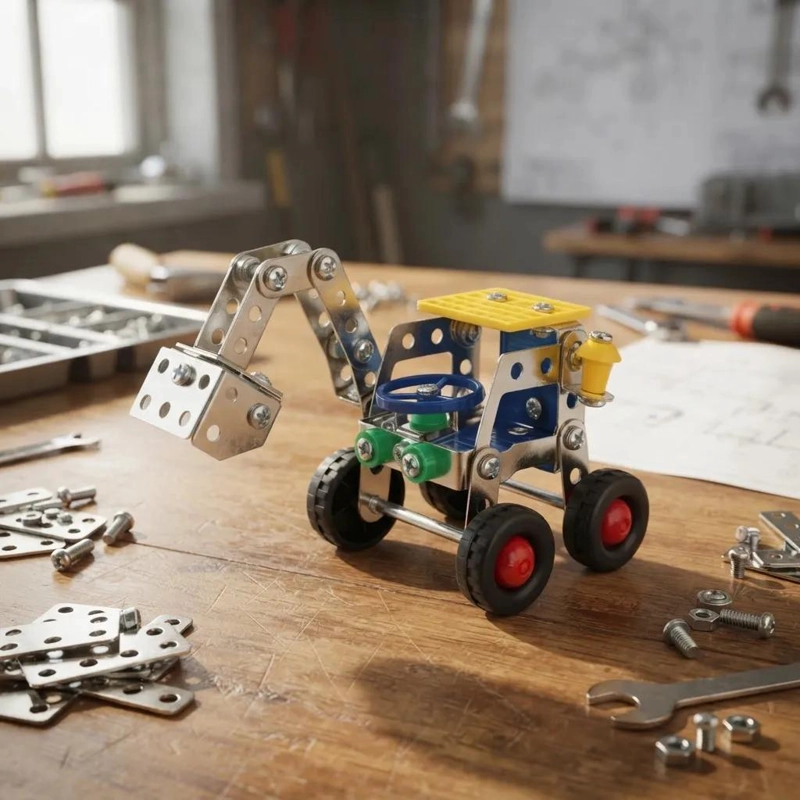 EXCAVADORA RETRO MECANO KIT DE CONSTRUCCION 93 PIEZAS - 4
