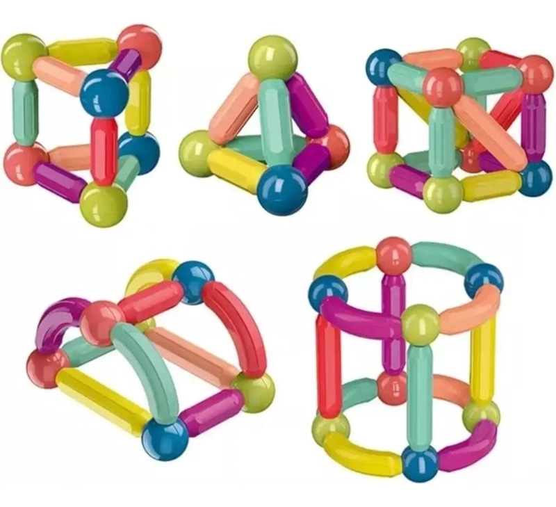 JUGUETE MAGNE TICO ARMABLE DE 64 PIEZAS PARA CREAR FIGURAS - 2