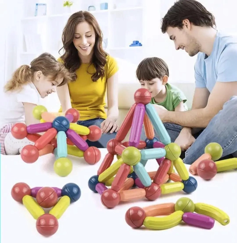JUGUETE MAGNE TICO ARMABLE DE 64 PIEZAS PARA CREAR FIGURAS - 4