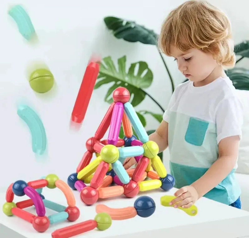 JUGUETE MAGNE TICO ARMABLE DE 64 PIEZAS PARA CREAR FIGURAS - 5