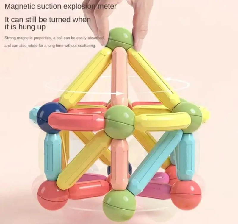 JUGUETE MAGNE TICO ARMABLE DE 64 PIEZAS PARA CREAR FIGURAS - 6