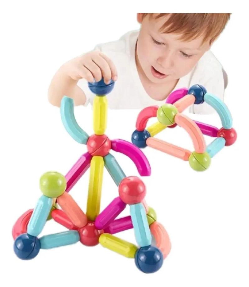 JUGUETE MAGNE TICO ARMABLE DE 64 PIEZAS PARA CREAR FIGURAS - 8