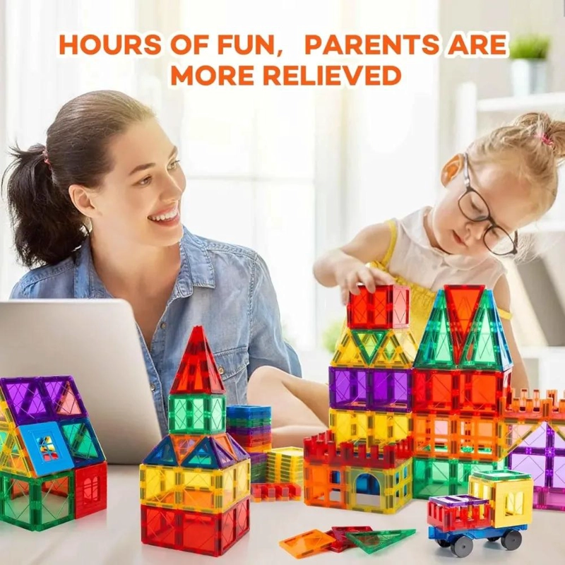 JUEGO DE BLOQUES MAGNE TICOS 3D DE 60 PIEZAS PARA NIÑOS - 2