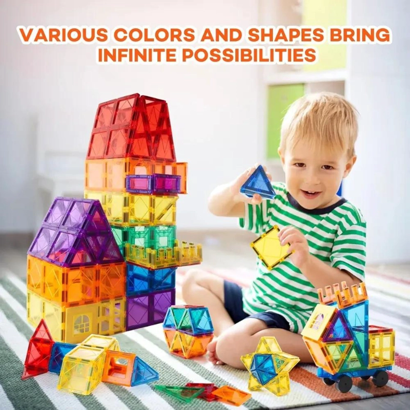 JUEGO DE BLOQUES MAGNE TICOS 3D DE 60 PIEZAS PARA NIÑOS - 3