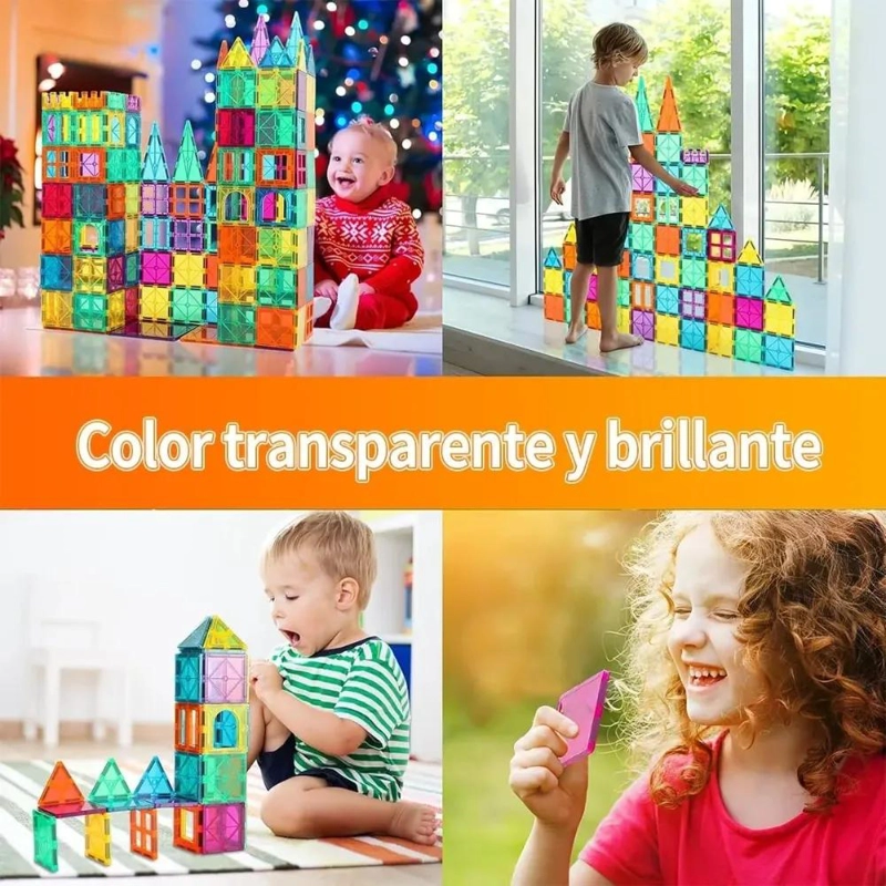 JUEGO DE BLOQUES MAGNE TICOS 3D DE 60 PIEZAS PARA NIÑOS - 9