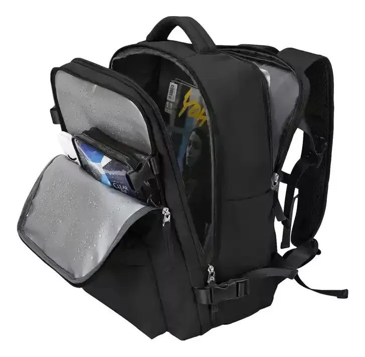 MOCHILA EXPANDIBLE IMPERMEABLE CON PUERTO USB PARA VIAJES - 3