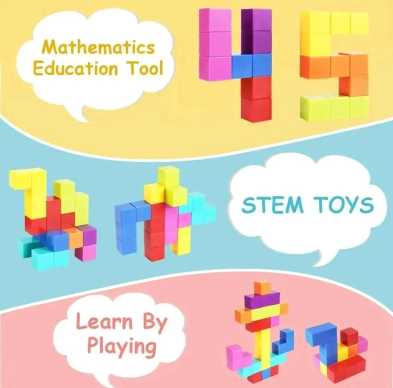 JUEGO DE CONSTRUCCION CON 50 BLOQUES MAGNE TICOS PARA NIÑOS - 4