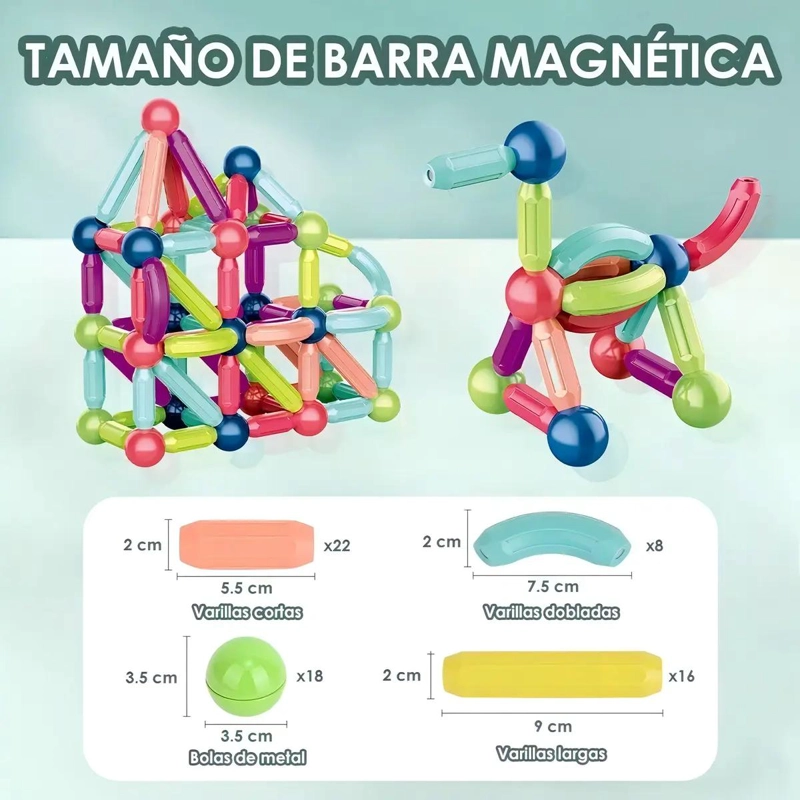 SET DE BLOQUES MAGNE TICOS PARA CONSTRUCCION 36 PIEZAS - 5