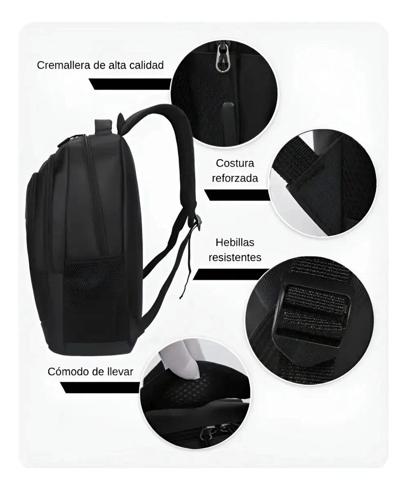 MOCHILA IMPERMEABLE DE 45 LITROS CON BOLSILLO PARA LAPTOP - 6