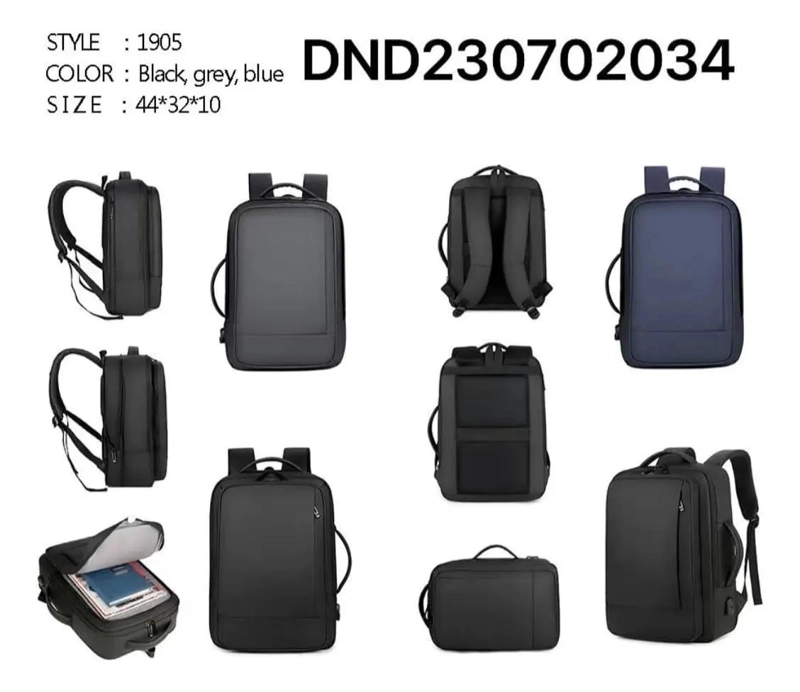 MOCHILA MULTIFUNCIONAL IMPERMEABLE CON CARGA USB - 10