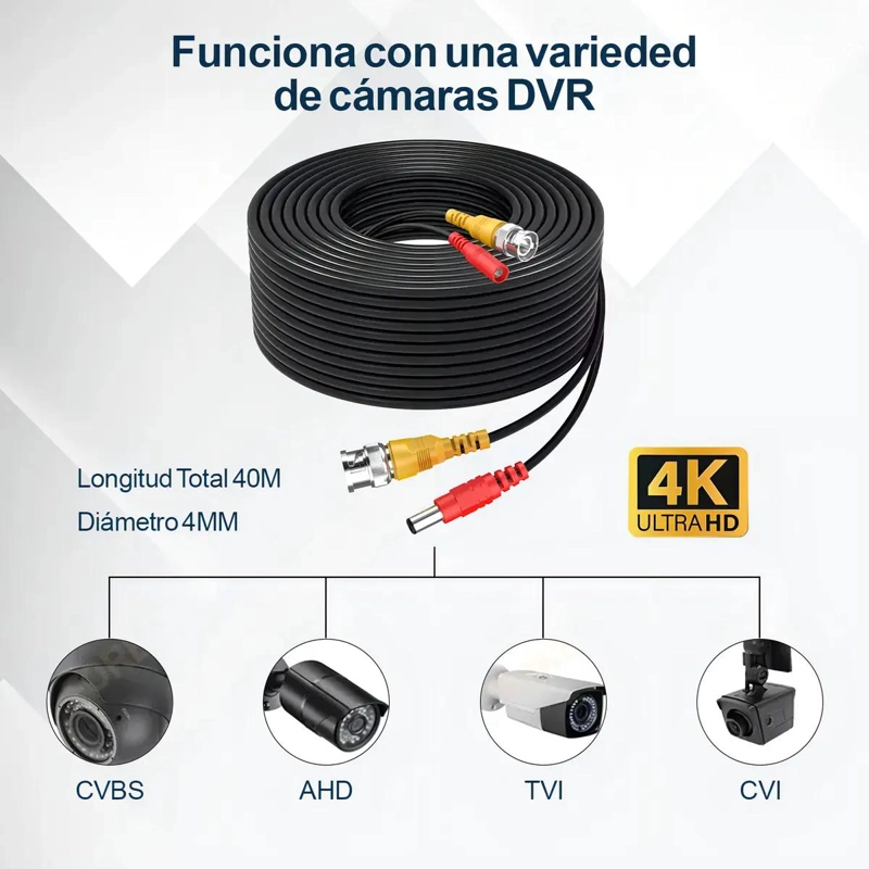 CABLE BNC DE 40 METROS PARA CAMARAS DE SEGURIDAD - 3