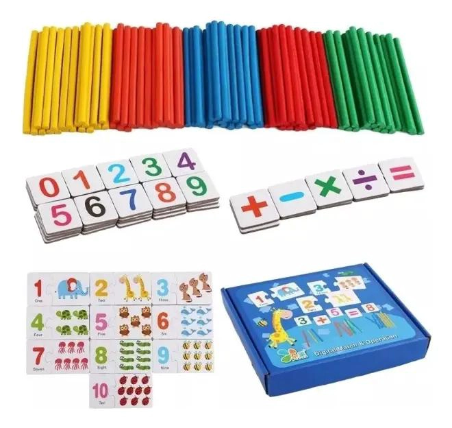 JUEGO DIDACTICO DE MADERA PARA APRENDER MATEMATICAS EN NIÑOS - 2