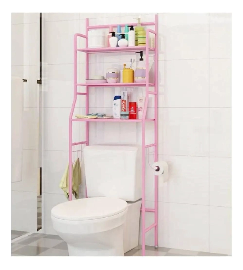 ESTANTE ORGANIZADOR DE BAÑO Y LAVANDERIA EN COLOR ROSADO - 2
